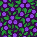 blueberry. wild berries. seamless pattern. vector background