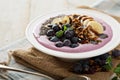 Blueberry Smoothie Bowl With Banana And Chia Seeds