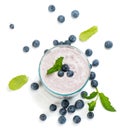 Blueberry smoothie, view from above Royalty Free Stock Photo