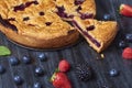 Blueberry, strawberry, blackberry and raspberry cake