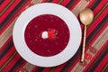 Blueberry strawberry soup with fruit and ice cream Royalty Free Stock Photo