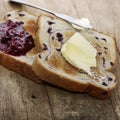 Blueberry Swirl Bread Toasts Royalty Free Stock Photo