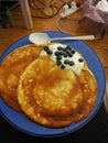 Blueberry syrup pancakes