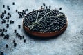 Blueberry tart on a dark background close-up Royalty Free Stock Photo