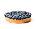 Blueberry tart isolated on white background