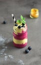 Blueberry and turmeric smoothie Royalty Free Stock Photo