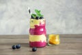 Blueberry and turmeric smoothie Royalty Free Stock Photo