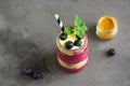 Blueberry and turmeric smoothie Royalty Free Stock Photo