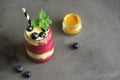 Blueberry and turmeric smoothie Royalty Free Stock Photo