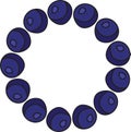 Blueberry vitamin berry lined in round vector