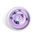 Blueberry yogurt top view