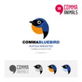 Bluebird bird concept icon set and modern brand identity logo template and app symbol based on comma sign Royalty Free Stock Photo