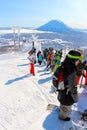 A bluebird day at Hanazono waiting to get up to the peak