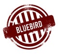 bluebird - red round grunge button, stamp