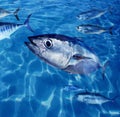 Bluefin tuna fish school underwater Royalty Free Stock Photo