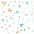 hand drawn colorful hearts background Royalty Free Stock Photo