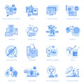 Set of flat line icons of distance education and online learning Royalty Free Stock Photo