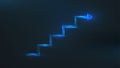 Blueline step stair with an arrow. Business growth success concept. Vector illustration Royalty Free Stock Photo