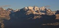 Bluemlisalp Range at sunset. View from Mount Niesen, Switzerland Royalty Free Stock Photo