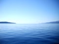 Blueness of sea, sky and pass between Ionian islands Royalty Free Stock Photo