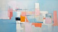 Bluepink Abstract Painting By Nathan Reemer: Light Blue And Orange Style