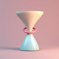 Bluepink Hourglass Design With Pink Ring - Minimalist 8k Computer Graphics
