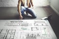 Blueprint Architect Construction Project Sketch Concept Royalty Free Stock Photo