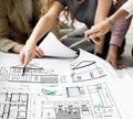 Blueprint Architect Construction Project Sketch Concept Royalty Free Stock Photo