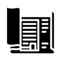 blueprint architect paperwork glyph icon vector illustration