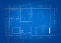Blueprint of architect plan for house construction