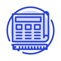 Blueprint, Blue, Print, Website, Web Blue Dotted Line Line Icon