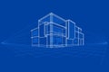 Blueprint of Building Royalty Free Stock Photo