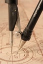 Blueprint and compasses