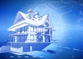 Blueprint 3d house & plan