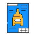 blueprint drafting mechanical engineer icon color illustration