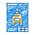 blueprint drafting mechanical engineer icon doodle illustration
