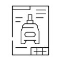 blueprint drafting mechanical engineer line icon vector illustration