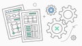 Blueprint engineering plan, technical drawing and architecture design vector design Generative AI