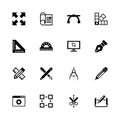 Blueprint - Flat Vector Icons Royalty Free Stock Photo