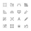 Blueprint - Flat Vector Icons Royalty Free Stock Photo