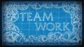 Blueprint Gears Teamwork Frame Background