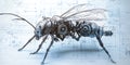 Blueprint of a Giant Mechanical Insect with Intricate Gears for Sci-Fi Concepts, Robotics Engineering, or Futuristic Art