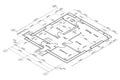 Blueprint house. Plan architecture. Draft home isolated on white background. Blueprint construction. Pattern line outline floor ap