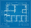 Blueprint house plan drawing. The figure of the jotting sketch