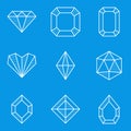 Blueprint icon set. Diamond