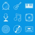 Blueprint icon set. Music