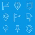 Blueprint icon set. Push pin map Royalty Free Stock Photo