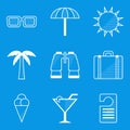 Blueprint icon set. Travel Royalty Free Stock Photo