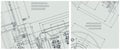 Blueprint illustration set. Engine line drawing