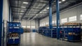 Blueprint of an Industrial Warehouse with Storage Areas, Loading Docks, and Office Spaces